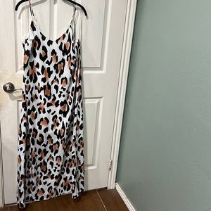 Animal Print Maxi Slip Dress - Size Large - by Peach Love